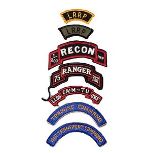 Vintage Military Patches Lot of 7 Scroll Shoulder Army USSF Ranger LRRP Vietnam